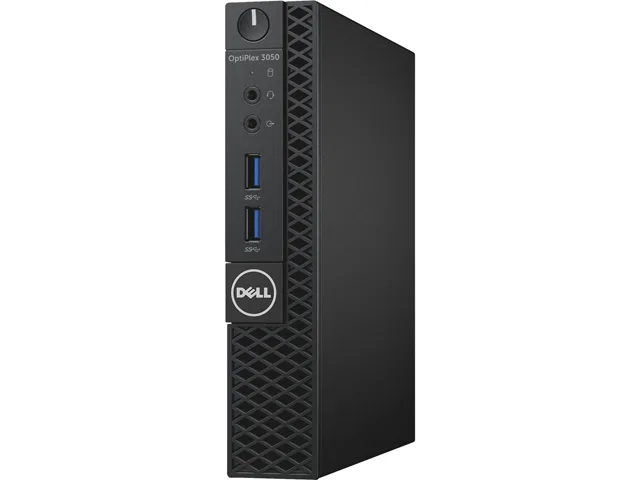 Black Dell OptiPlex 3050 micro desktop, compact rectangular tower with matte finish