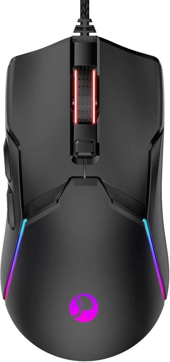 Hitoor Hitoor Wired Gaming Mouse 8000 DPI 12 RGB Modes Black — fotografia produktu