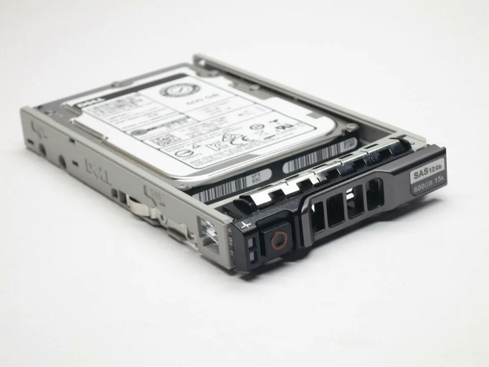 Silver 2.5 inch SAS hard drive with Dell label