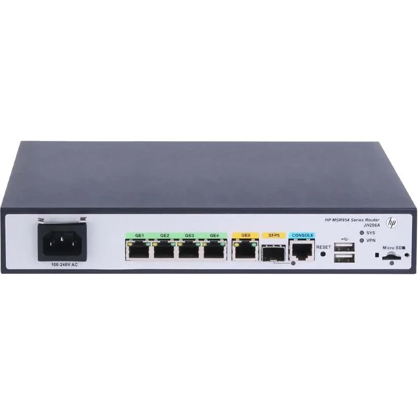 HPE HPE MSR954 JH296AABA 1GbE SFP 2GbE WAN 4GbE LAN CWv7 wireless router — foto del prodotto