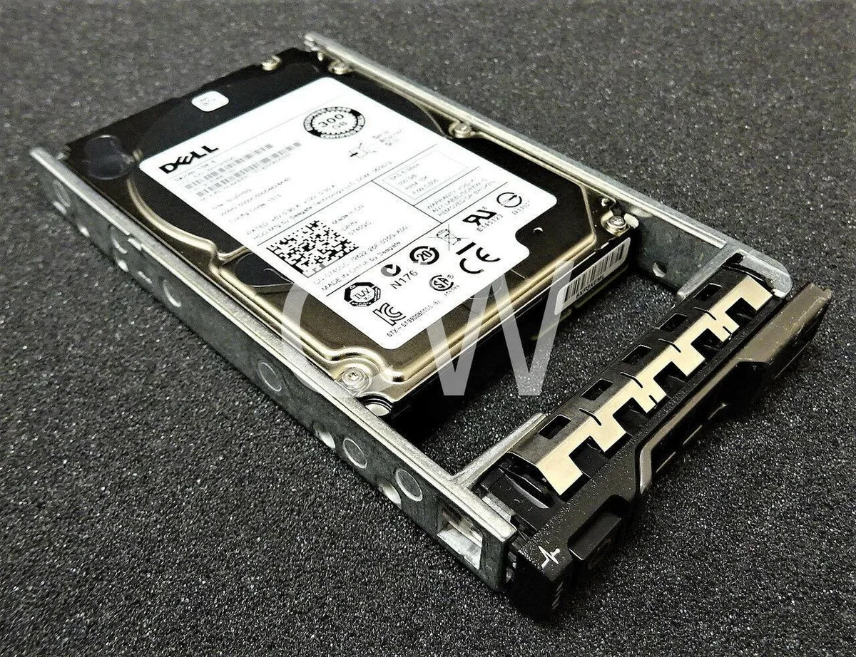 Silver 2.5 inch SAS hard drive in Dell PowerEdge caddy