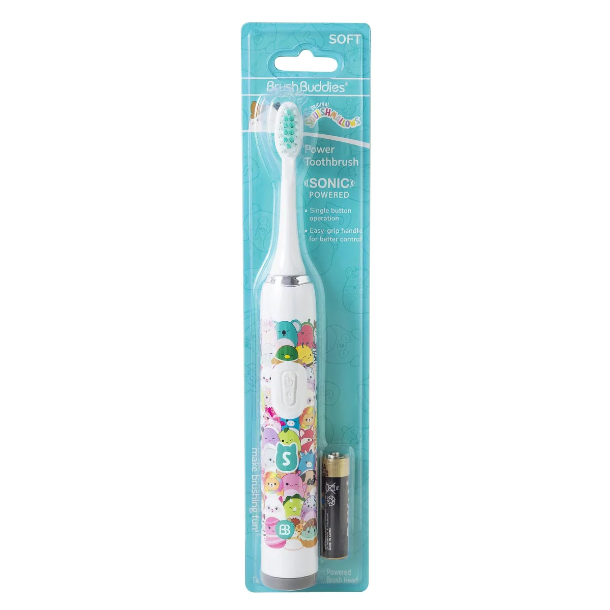  Waterpik Squishmallows Sonic Brush Buddies 32741 White Soft Battery Powered — product photo