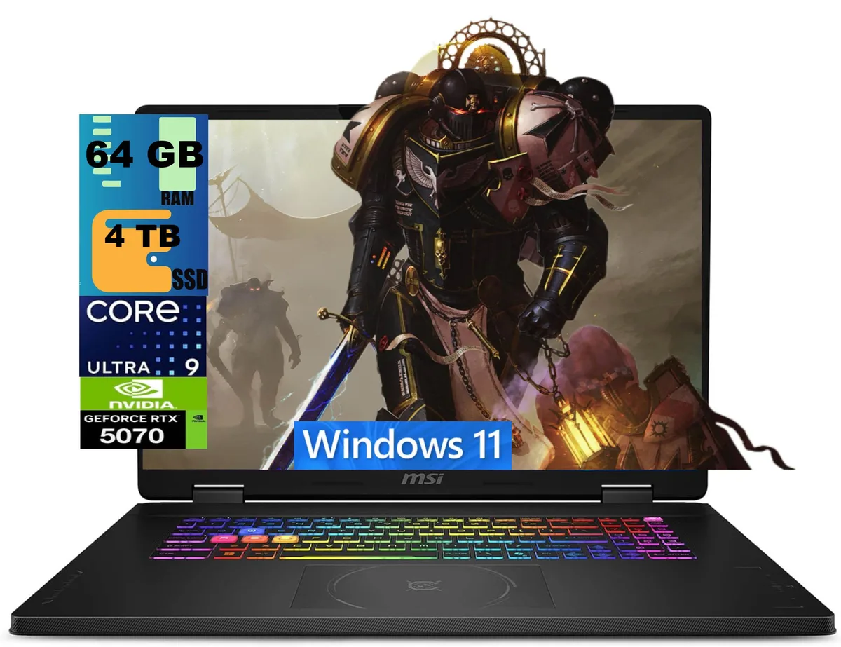 Black 18 inch gaming laptop closed lid matte finish RGB keyboard visible