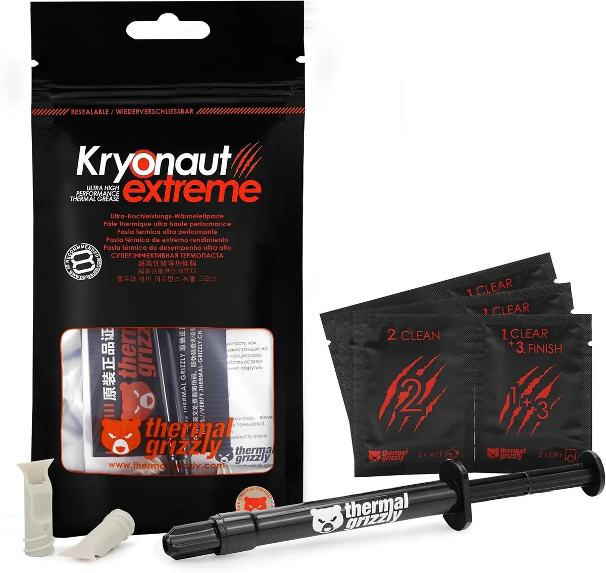 Thermal Grizzly Thermal Grizzly Kryonaut Extreme 2g thermal paste with 12 cleaning wipes — zdjęcie produktu