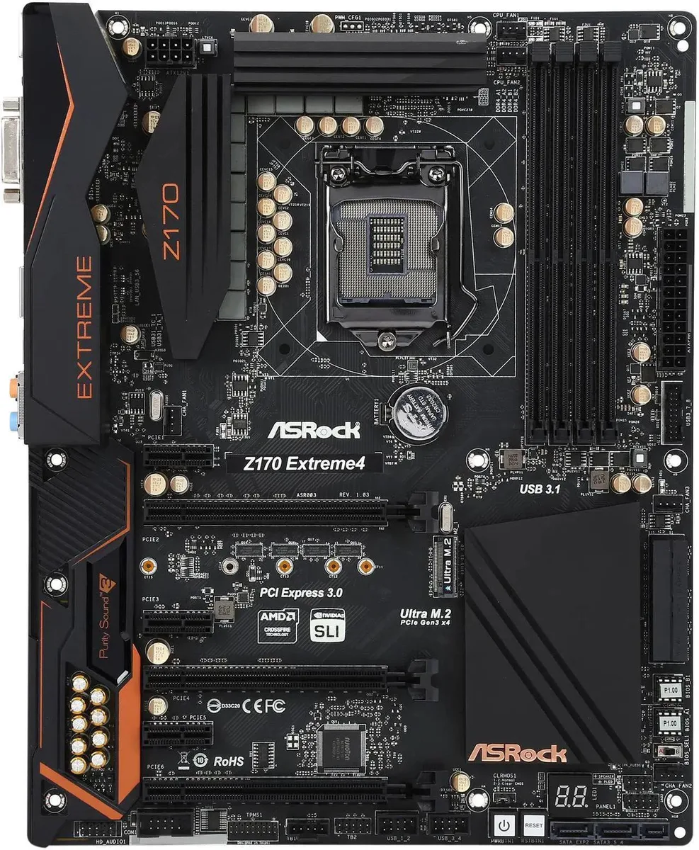 ATX motherboard in matte black with four DDR4 slots and silver heatsinks