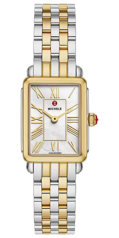 Michele Michele MWW06E000145 Deco Park Rectangular Mother-of-Pearl Dial Two-Tone Steel Watch 29mm 14mm Band 50m — product photo