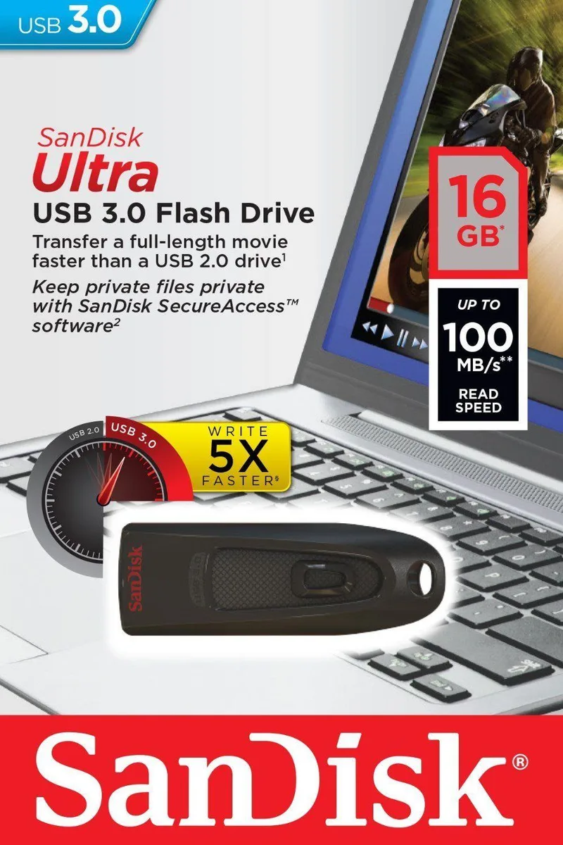 SanDisk SanDisk Ultra USB 3.0 16GB Flash Drive SDCZ48-016G-U46 — fotografie produktu