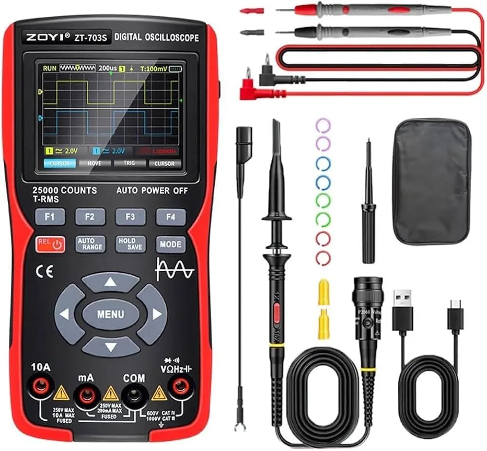ZOYI ZOYI ZT-703S 3-in-1 Oscilloscope Multimeter 3.5 Inch IPS 25000 Counts 50MHz 280MSa/s ±400V — foto do produto