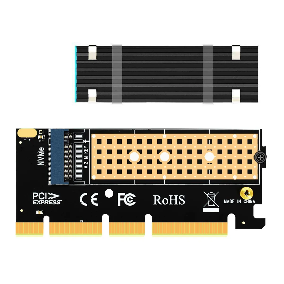 GLOTRENDS GLOTRENDS PA05-HS M.2 NVMe PCIe 4.0 X4 Adapter with Heatsink — 商品照片