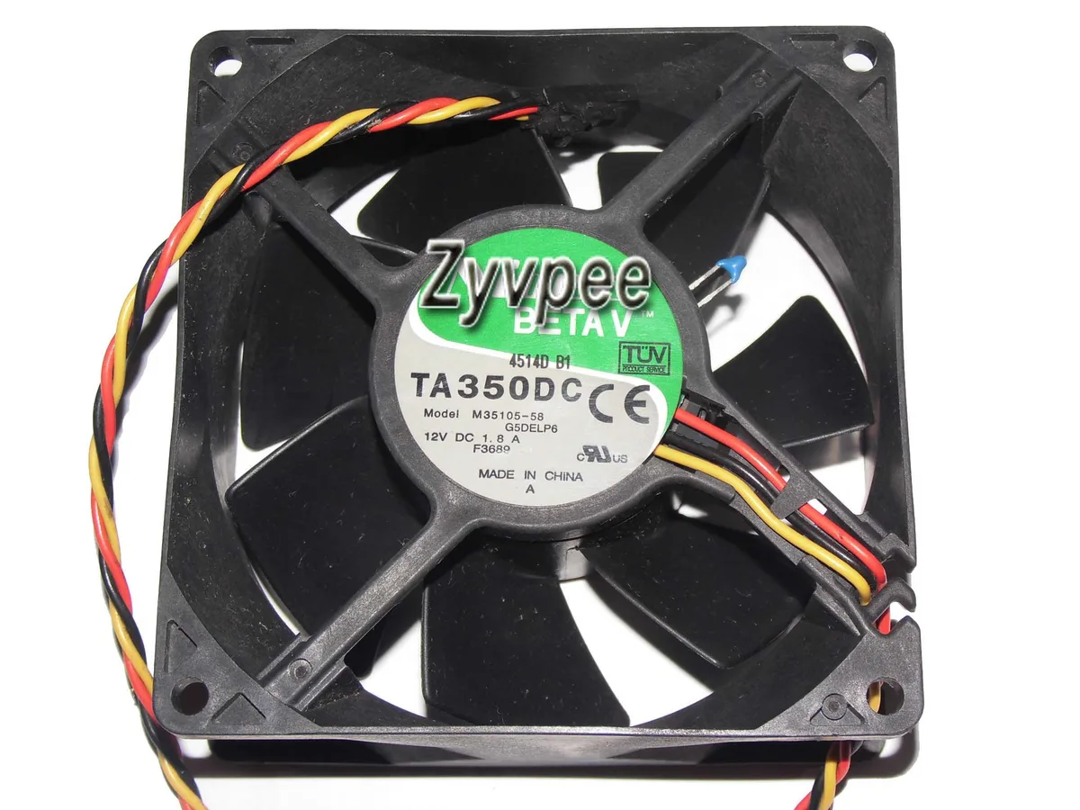 Zyvpee Zyvpee TA350DC M35105-58 92×92×38mm 12V 1.8A 3-wire case fan — 제품 사진