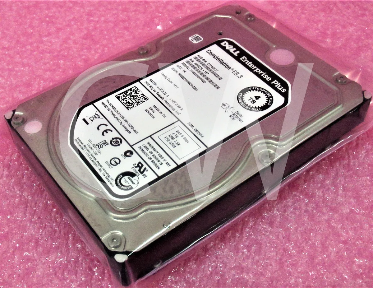 Silver 3.5 inch SAS hard drive with Dell Compellent label