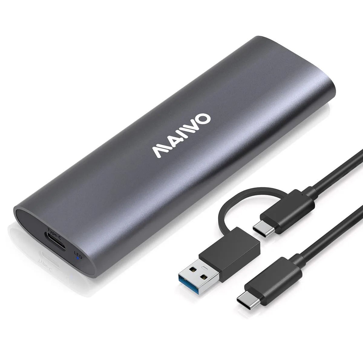 MAIWO MAIWO K1689P M.2 NVMe drive enclosure USB 3.2 Gen 2 10Gbps Type-C aluminum gray — produktbild