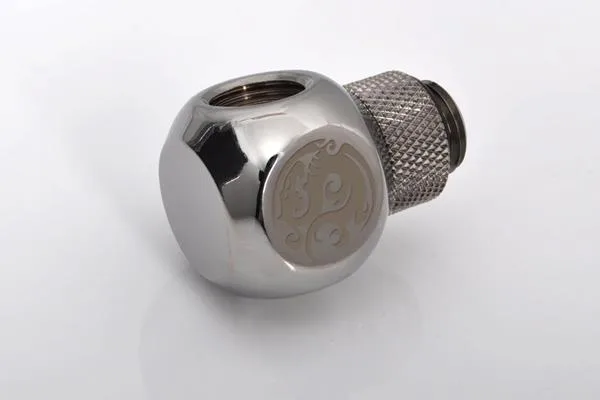 Bitspower black sparkle T-rotary extender with two G1/4 threads and 360-degree rotation