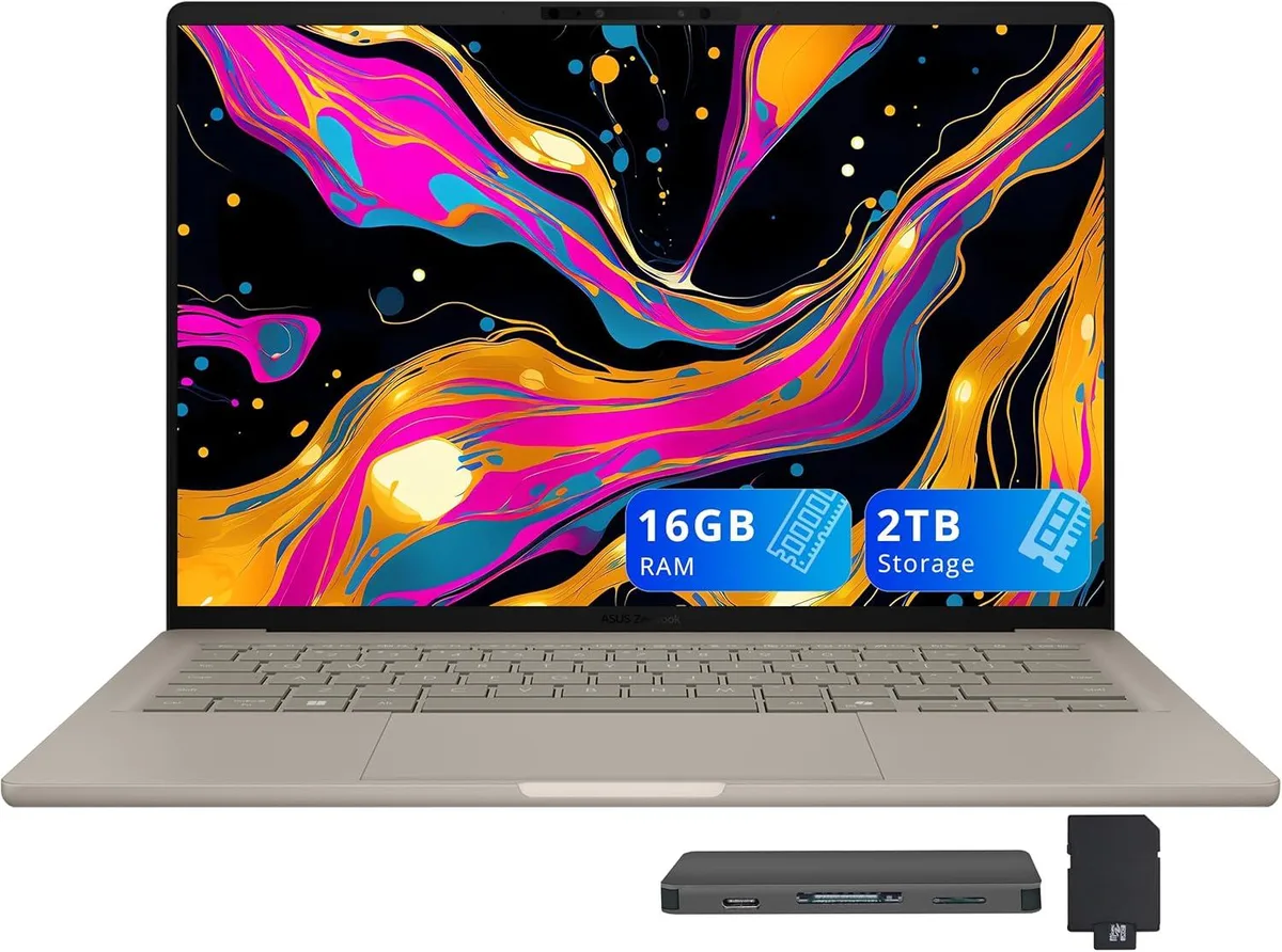 ASUS ASUS Zenbook 14" FHD+ OLED Snapdragon X Plus X1P-42-100 16GB 1TB+1TB Dock Beige — ภาพสินค้า