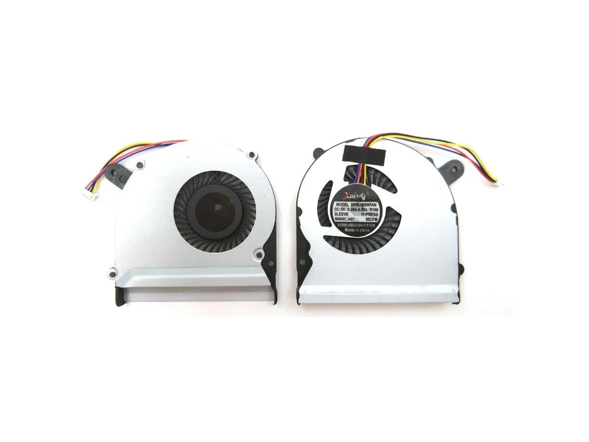 New black laptop CPU cooling fan with copper heatsink and wire connector