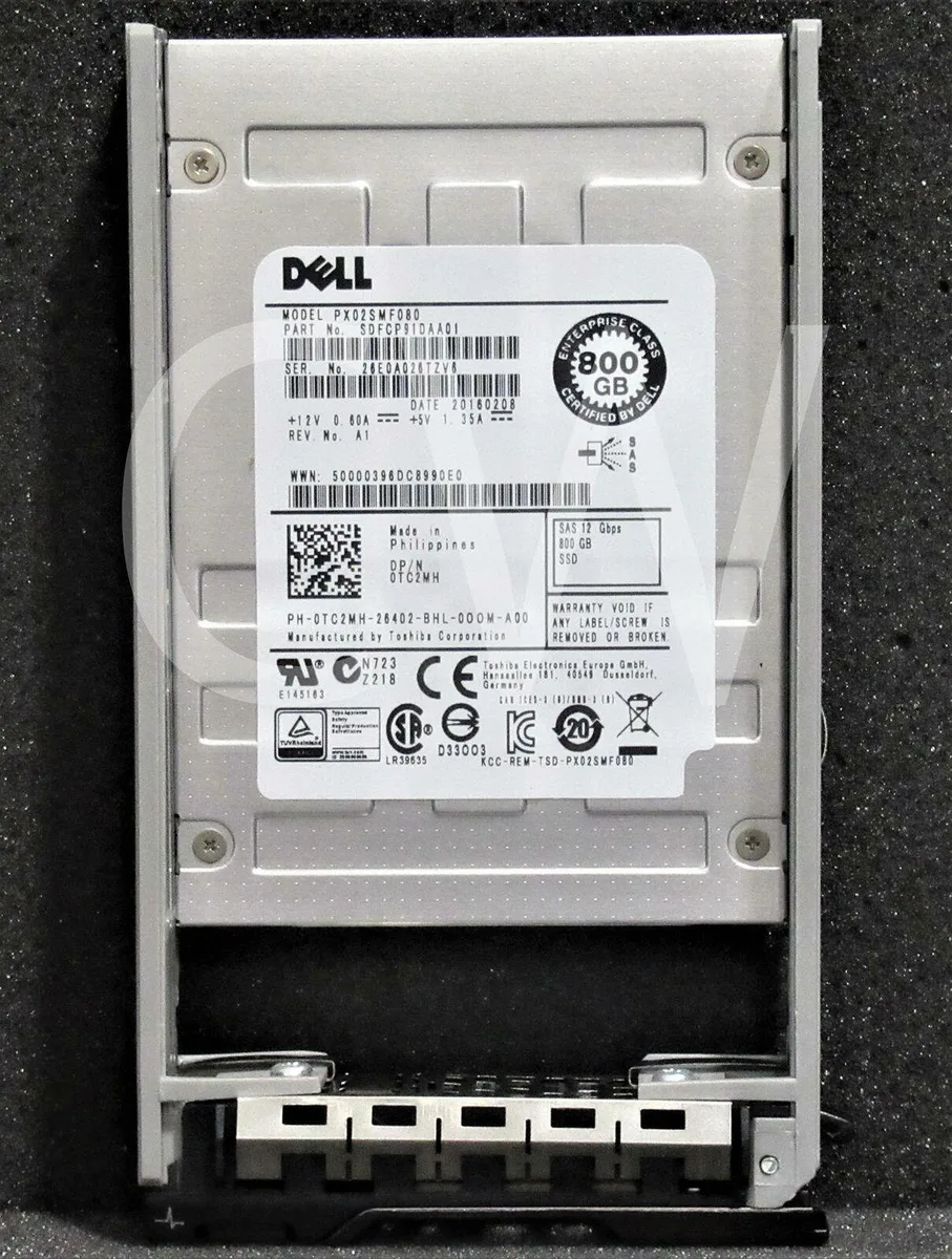 DELL DELL PX02SMF080 800GB 2.5" SAS 12Gbps internal solid state drive — 商品写真