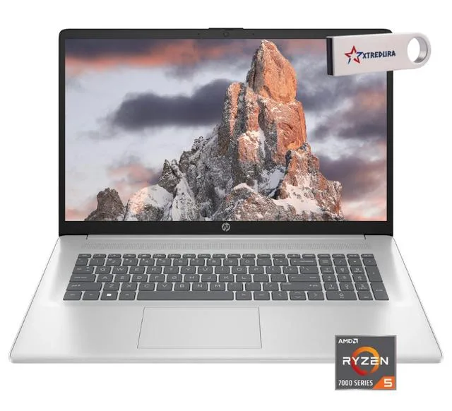 HP HP 17 laptop AMD Ryzen 5 7430U 32GB 1TB SSD 17.3" FHD Windows 11 Pro Silver — product photo