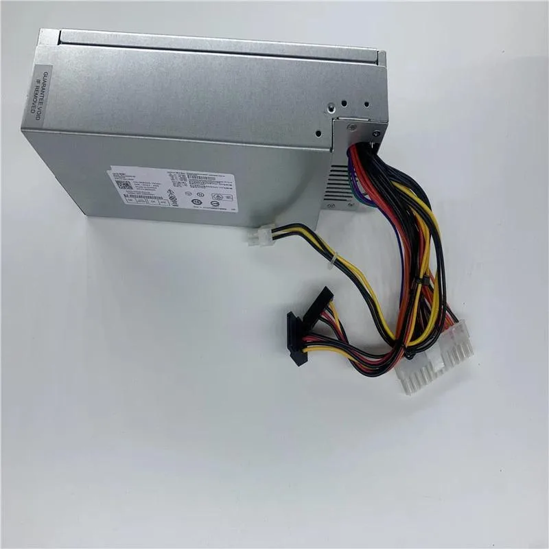 Rectangular black ATX power supply unit with label showing model numbers