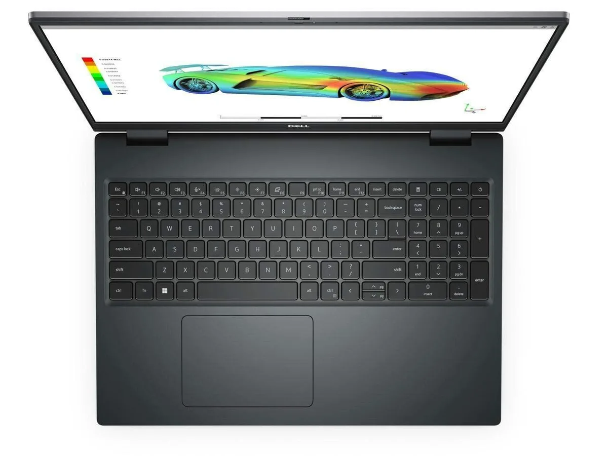 Silver 17.3 inch mobile workstation with full-size backlit keyboard and trackpad