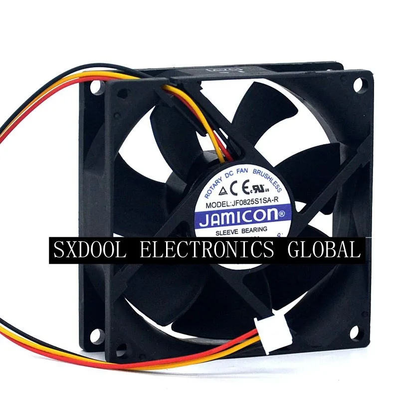 SXDOOL SXDOOL JF0825S1SA-R 80mm case fan 12V 0.26A 3500 RPM 60 CFM 32 dBA hydraulic bearing 3-pin — صورة المنتج