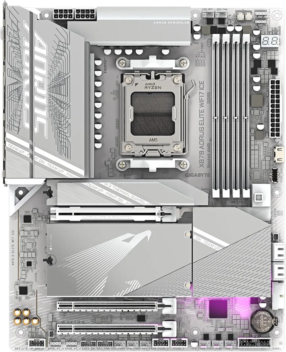 GIGABYTE GIGABYTE X870 A ELITE WIFI7 ICE AMD motherboard — photo du produit