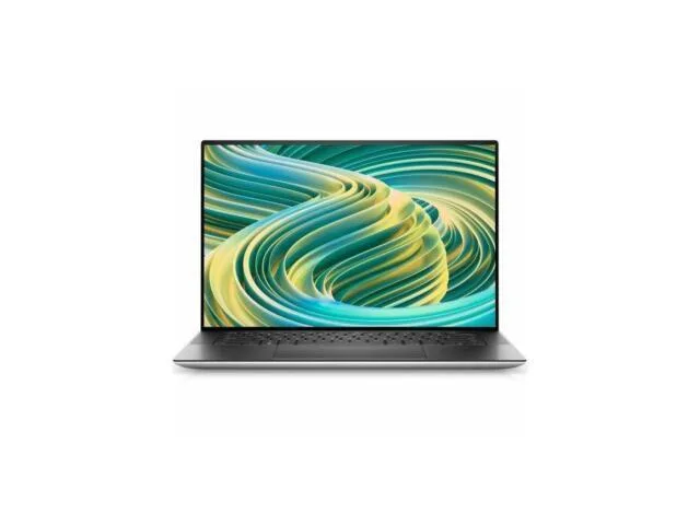Silver aluminium laptop with carbon fibre palm rest, 15.6 inch display, closed lid