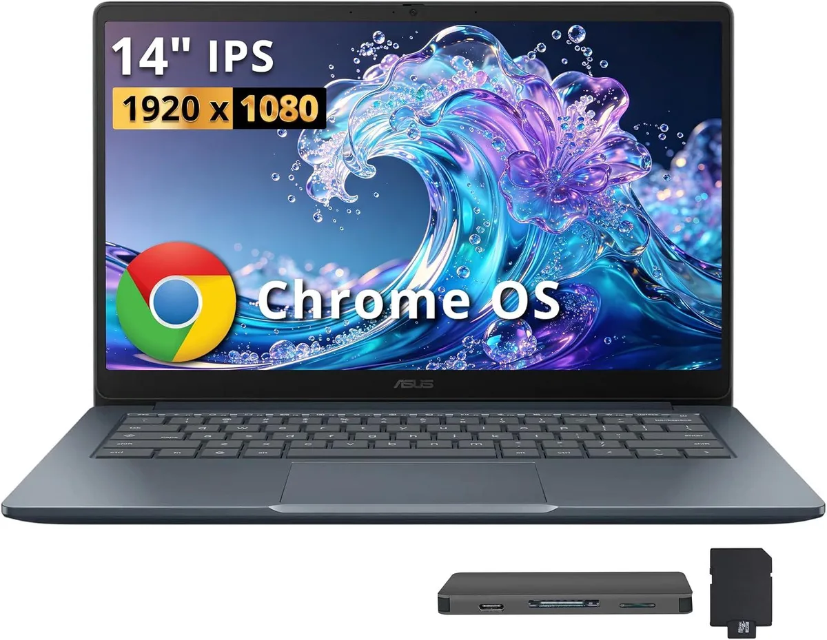 ASUS ASUS CX14 Chromebook 14" FHD Intel Celeron N50 4GB 64GB 224GB Docking Station Set Dusk Gray — תמונת המוצר