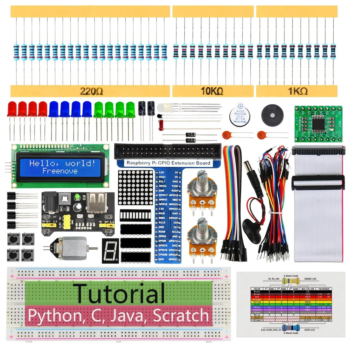 KEHIPI KEHIPI Super Starter Kit for Raspberry Pi 5 4 B 3 B+ 400 Zero 2 W 164 Items 88 Projects 682-Page Tutorial — produktfoto
