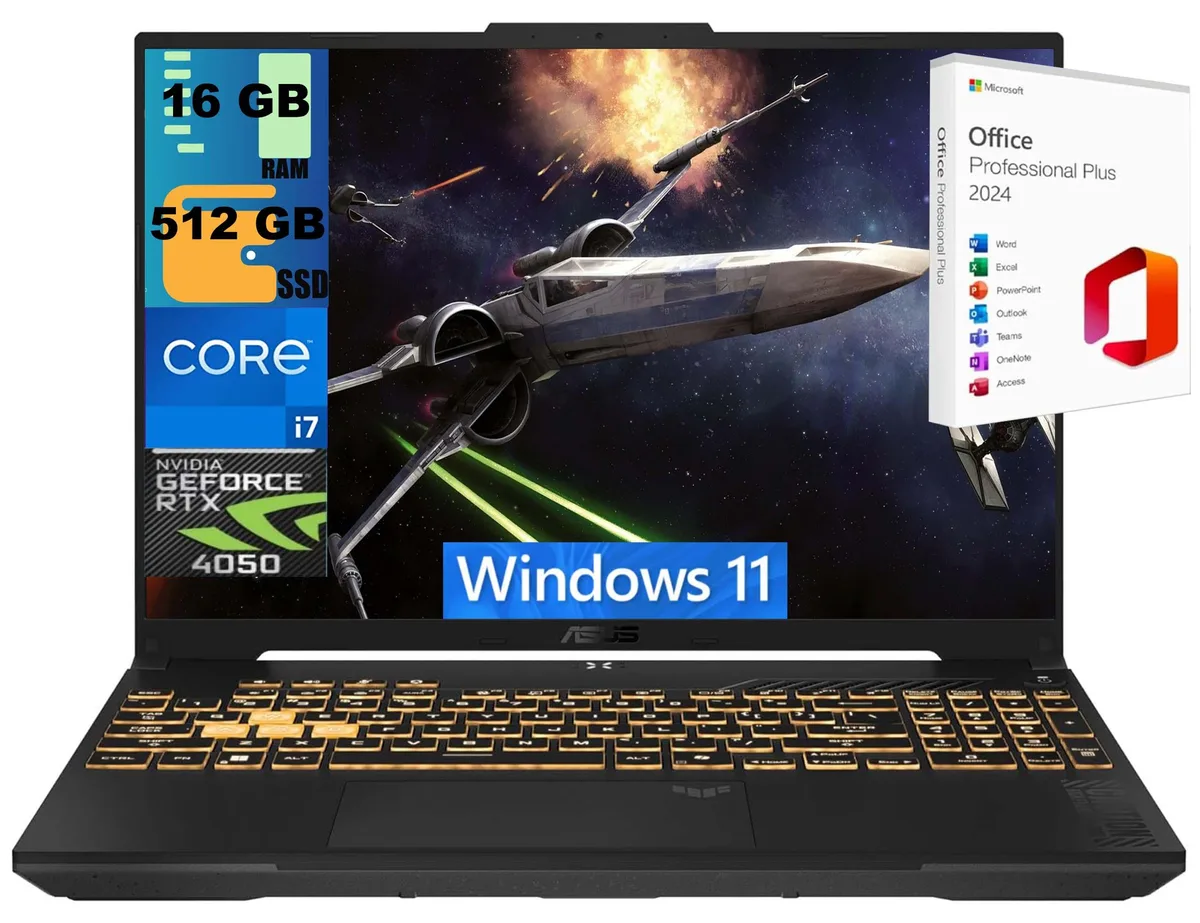 Gray 16 inch gaming laptop with matte finish and RGB keyboard