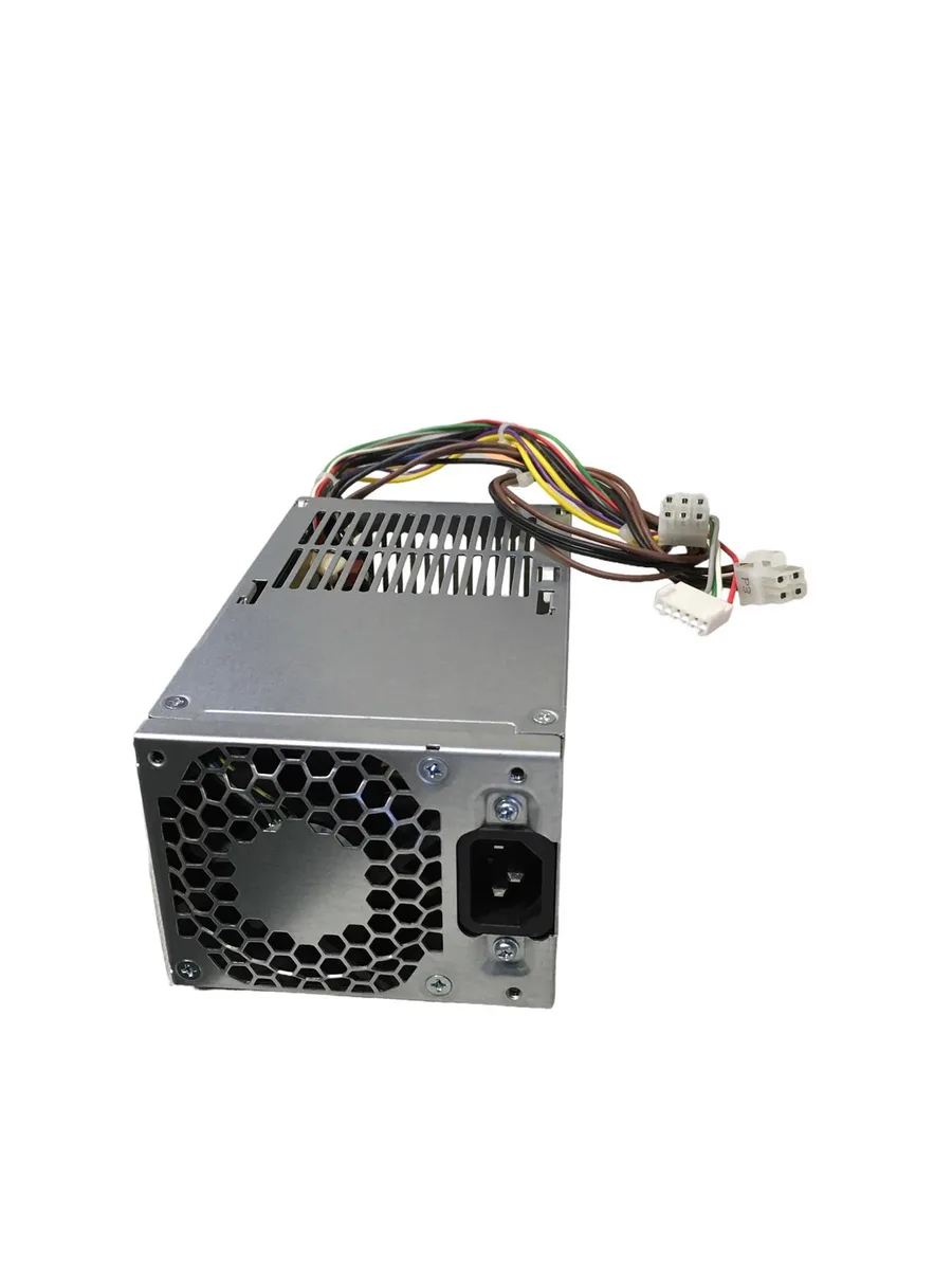 HP ProDesk 600 800 G2 USFF 200W power supply unit, matte black metal enclosure with rear fan grille and IEC power socket