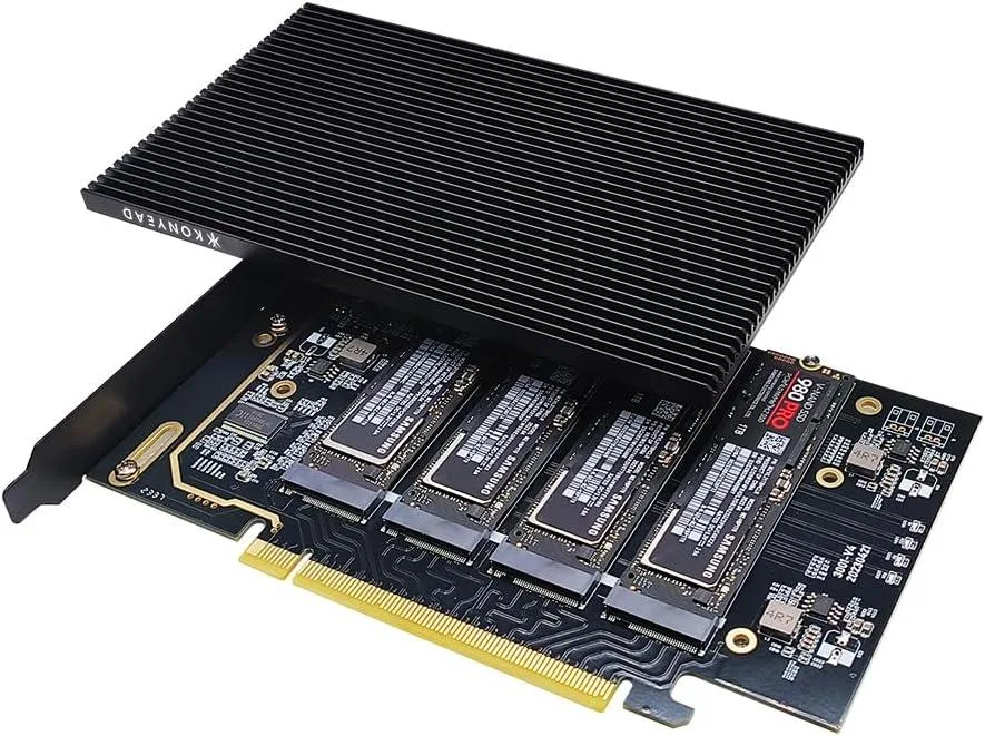 BFKK BFKK PCIe 4.0 x16 to M.2 NVMe x4 Expansion Card with Heatsink — zdjęcie produktu
