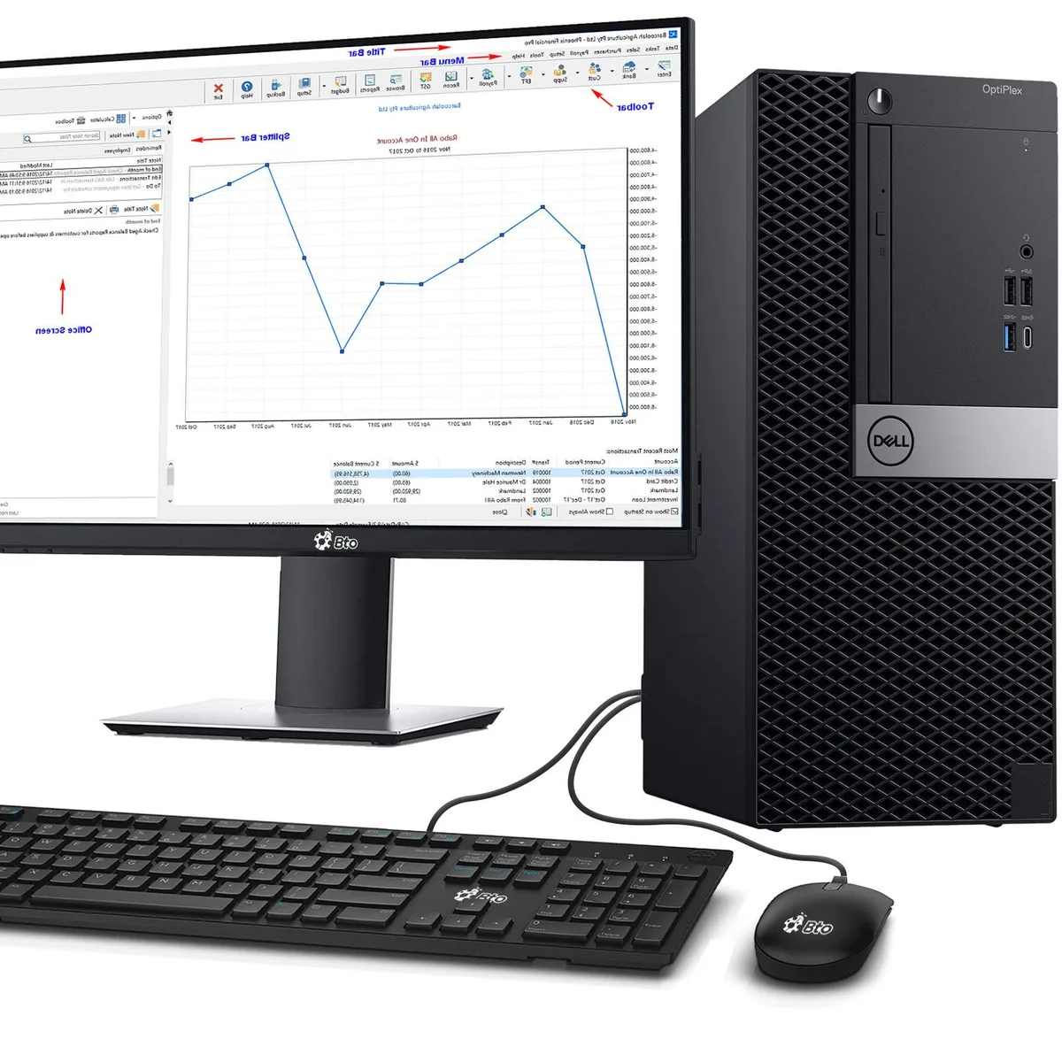 DELL DELL OptiPlex Tower i5-8500 3.00GHz 16GB DDR4 512GB SSD 22" Monitor Windows 11 Pro — photo du produit