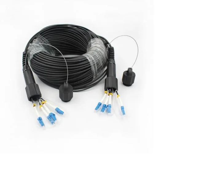 Other Electricities Other Electricities 150M LC-LC SM 4 Strand Armored Field TPU Optic Patch Cable Waterproof Head — foto produk