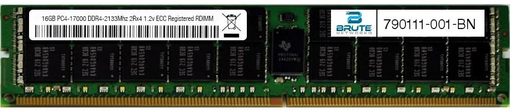 Brute Networks Brute Networks 16GB DDR4 2133MHz CL15 2Rx4 1.2V Registered RDIMM Server RAM — photo du produit