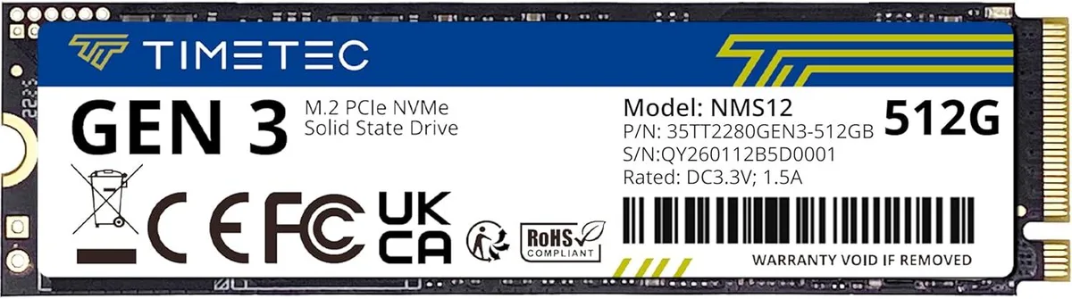 Timetec Timetec 512GB NVMe M.2 2280 internal SSD — product photo