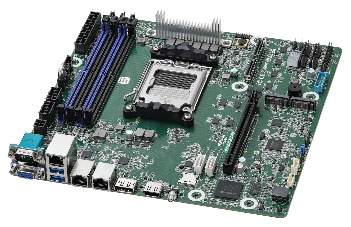 ASRock Rack ASRock Rack EPYC4000D4U Micro-ATX server motherboard AM5 4×DDR5 1×PCIe5.0 x16 2×M.2 2×1GbE — foto del prodotto