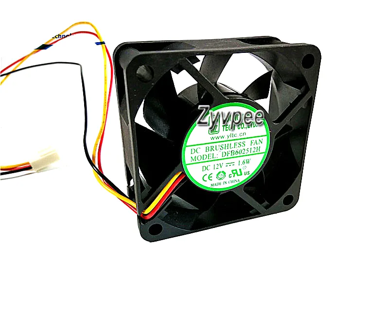Zyvpee Zyvpee DFB602512H 60x25mm 12V 1.6W 3-pin ball bearing case fan — صورة المنتج