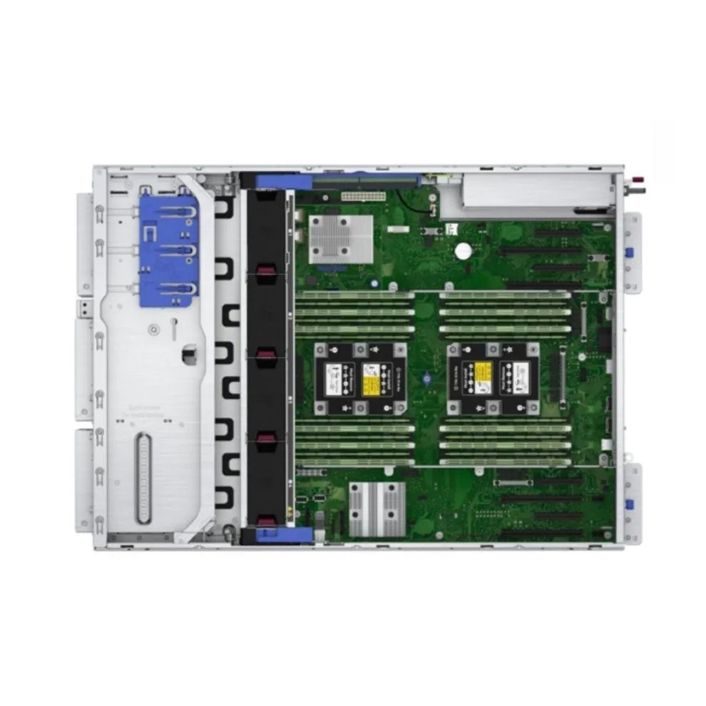 HPE ProLiant ML350 Gen10 tower server silver finish front panel four drive bays