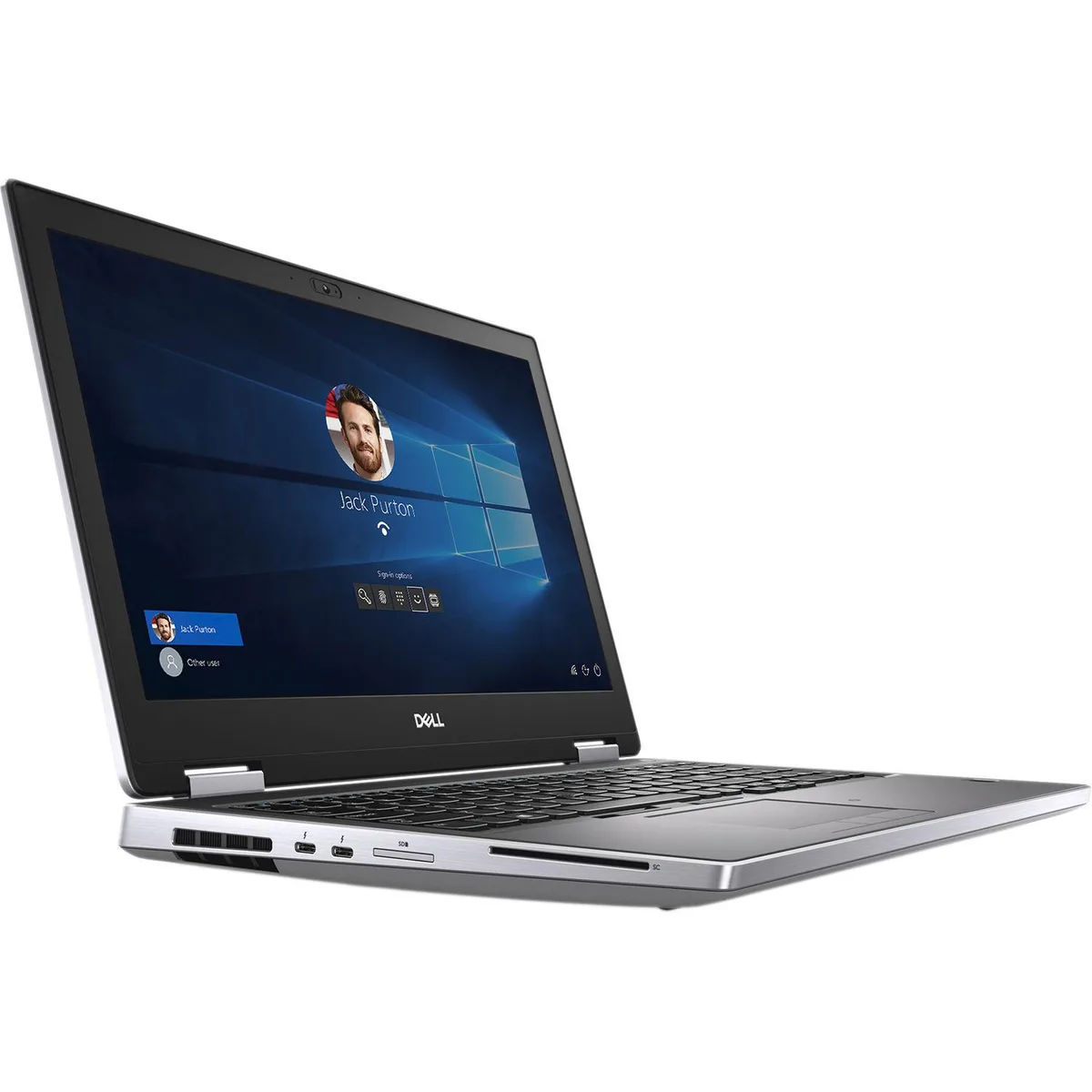 Black Dell Precision 7540 mobile workstation, 15.6 inch non-touch screen, wedge lock slot, multiple ports
