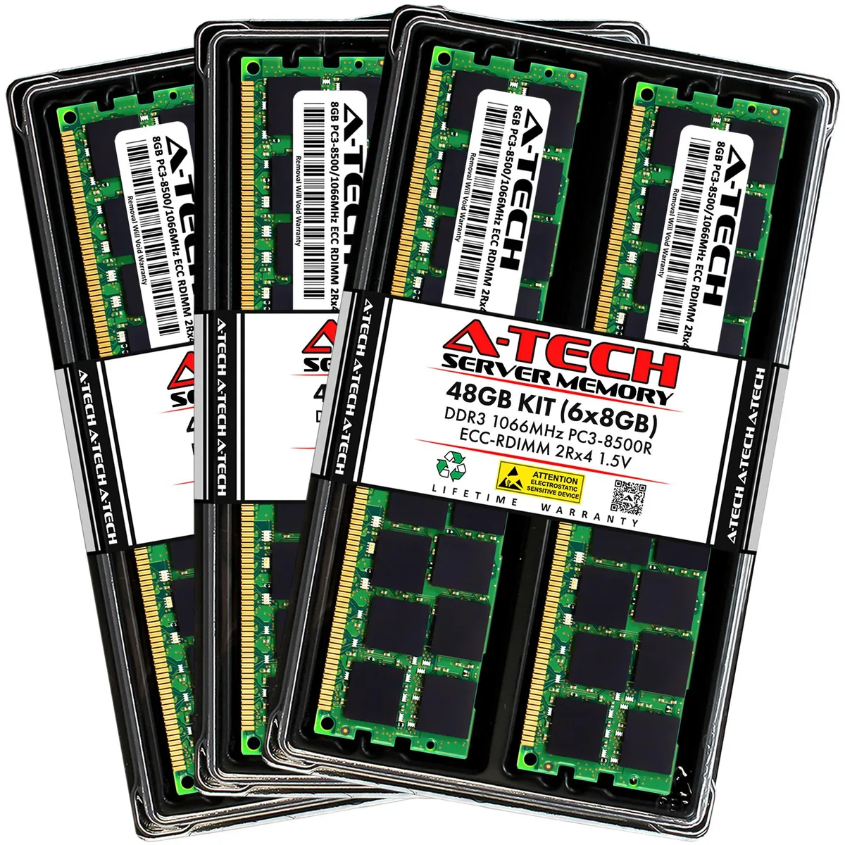 A-Tech A-Tech 48GB (6x8GB) DDR3 1066 ECC RDIMM Memory Upgrade — ürün fotoğrafı