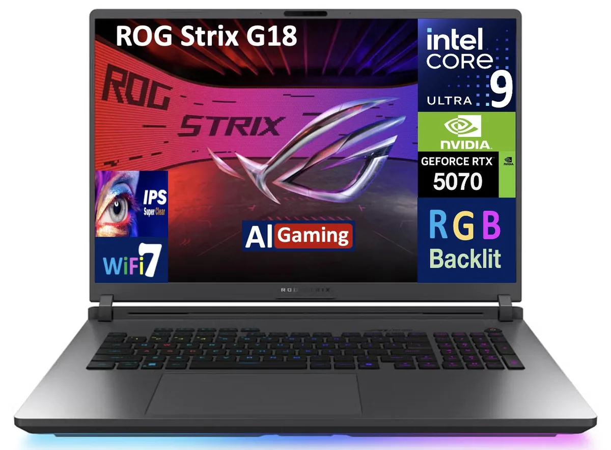 Eclipse Gray 18 inch gaming laptop with RGB keyboard