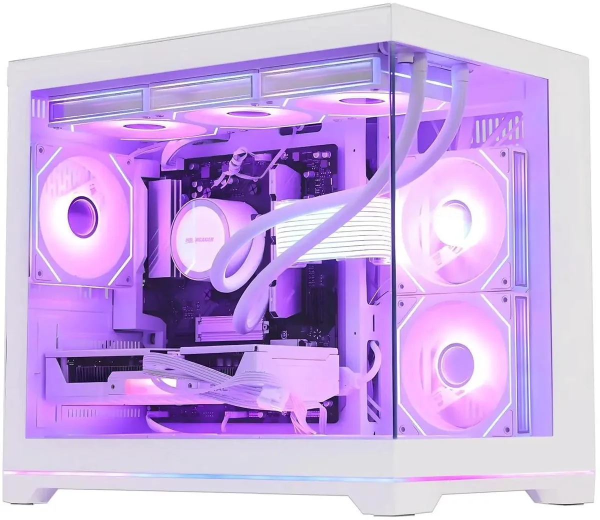 Hoengager Hoengager Gaming PC Ryzen 5 9600X RX 9070 XT 16GB DDR5 3TB White — product photo