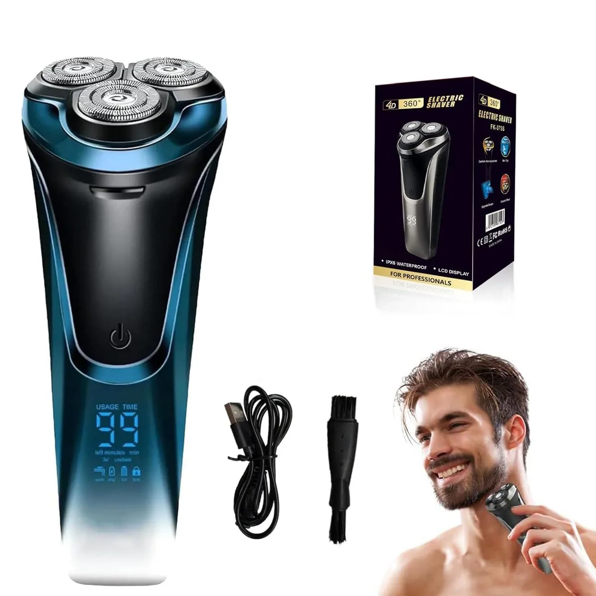  EISNZLAN V001 Rotary Shaver Blue 99 min 1.5 h charge — product photo