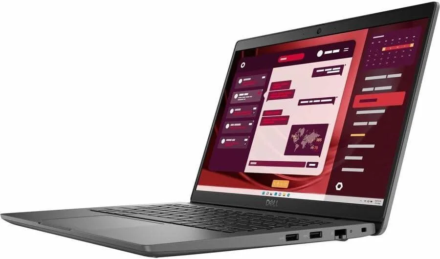 Silver 14 inch Dell Latitude 3450 laptop closed view