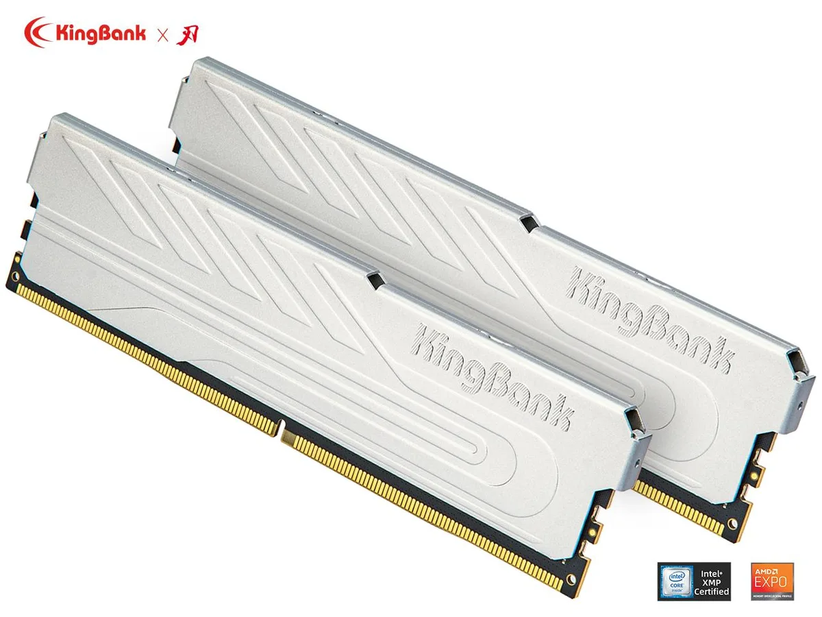 KINGBANK KINGBANK 16GB (2x8GB) DDR4 3200MHz CL16 Silver Heatsink desktop RAM — photo du produit