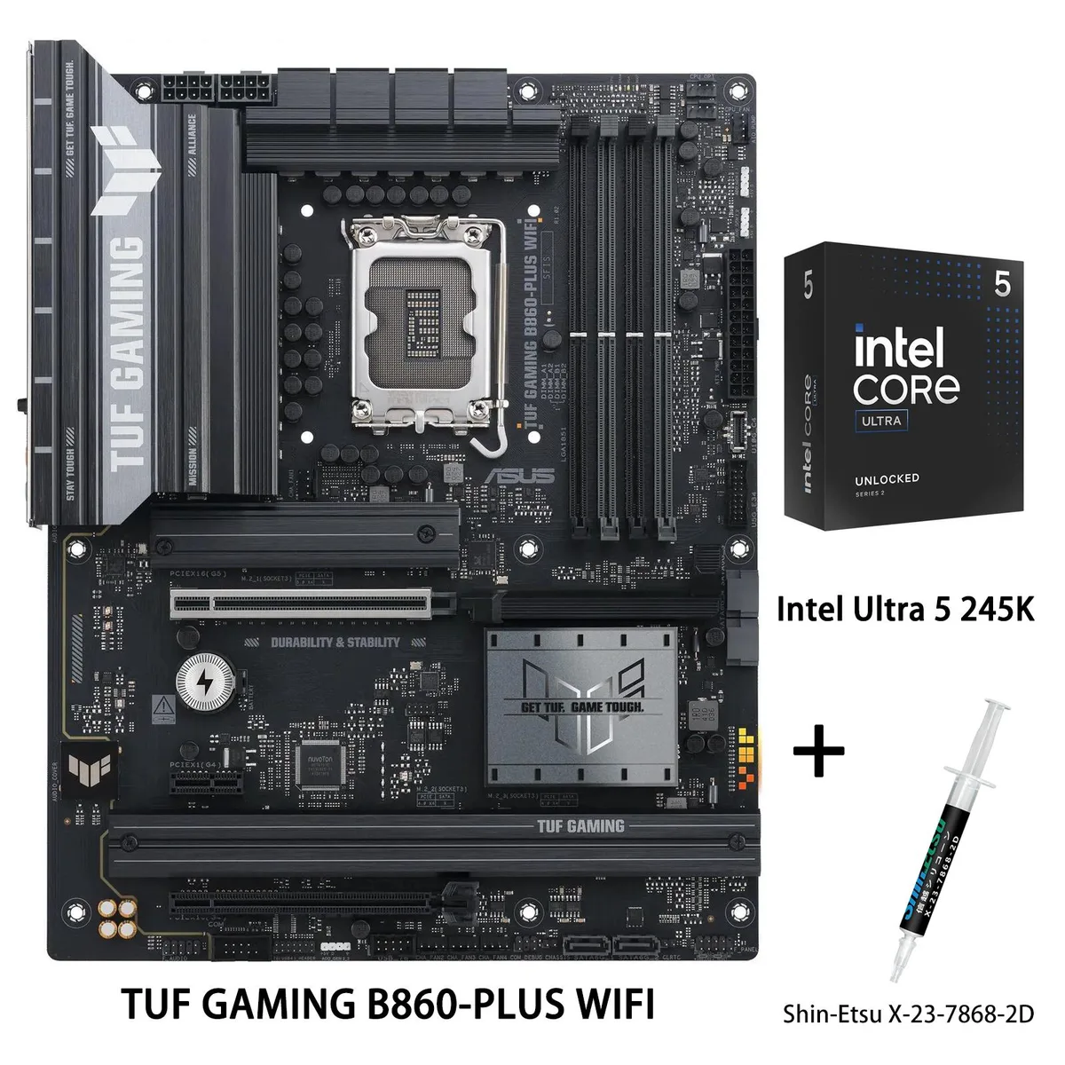ASUS ASUS TUF GAMING B860-PLUS WIFI + Ultra 5 245K Intel motherboard combo — photo du produit