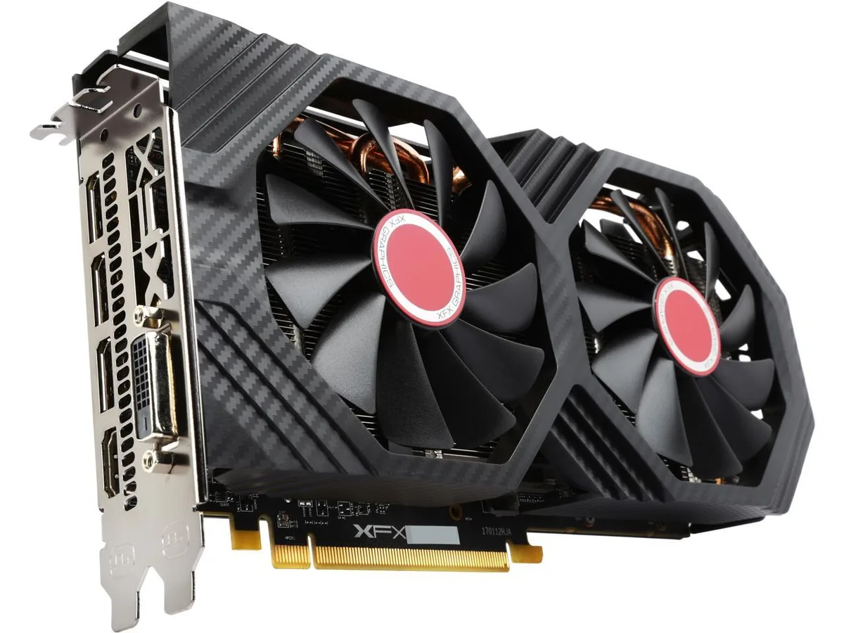 XFX Radeon RX 580 XXX Edition graphics card with dual-fan cooler and metal backplate