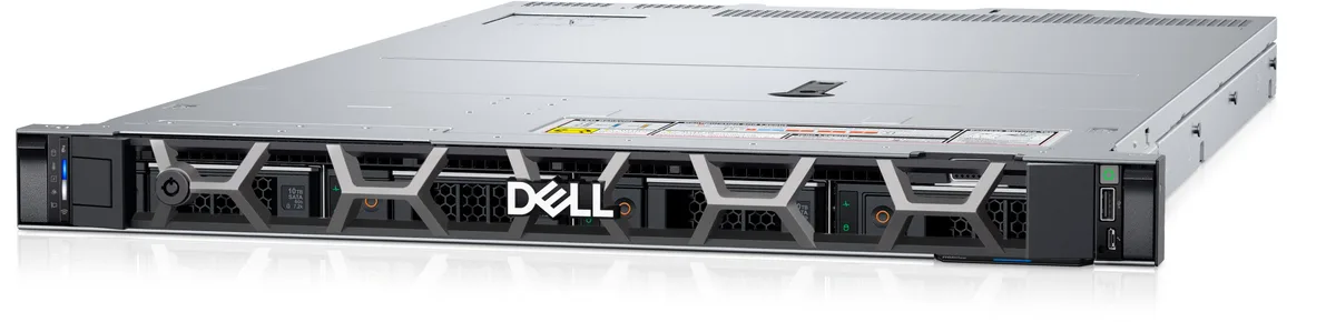 Silver 1U rack server chassis with front drive bays and rear I/O panel