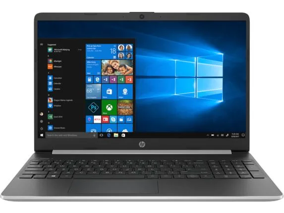 Silver HP 15 inch laptop thin micro-edge bezel design