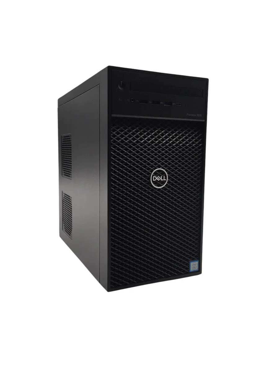 Dell Precision 3630 tower desktop in black finish with front panel ports